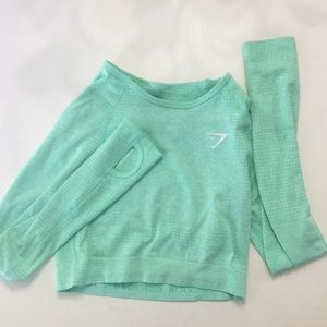 Mint vital seamless crop gymshark